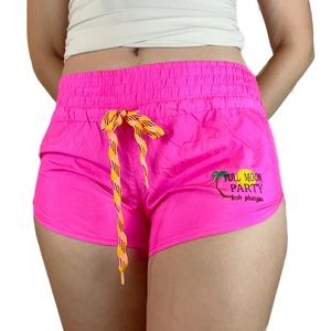Vintage 80s/90s Full Moon Party Koh Phangan Neon Pink Nylon Shorts